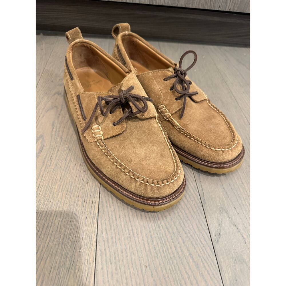 J. Crew Wallace & Barnes Boat Shoes Men's 8.5 Brown Leather Lace-Up Camping - Picture 3 of 12